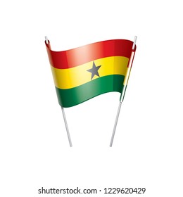 Ghana flag, vector illustration on a white background