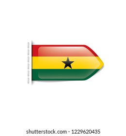 Ghana flag, vector illustration on a white background