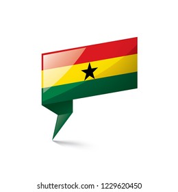 Ghana flag, vector illustration on a white background