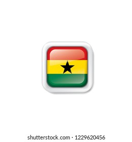 Ghana flag, vector illustration on a white background