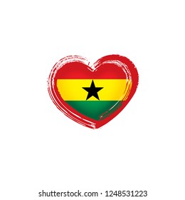 Ghana flag, vector illustration on a white background