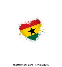 Ghana flag, vector illustration on a white background