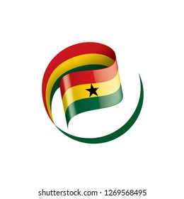 Ghana flag, vector illustration on a white background