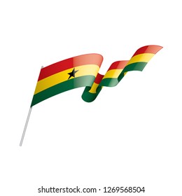 Ghana flag, vector illustration on a white background
