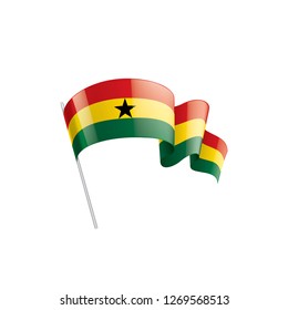Ghana flag, vector illustration on a white background