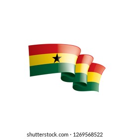 Ghana flag, vector illustration on a white background