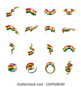 Ghana flag, vector illustration on a white background