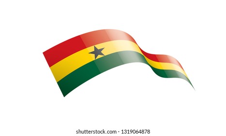 Ghana flag, vector illustration on a white background