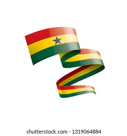 Ghana flag, vector illustration on a white background