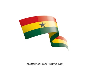 Ghana flag, vector illustration on a white background