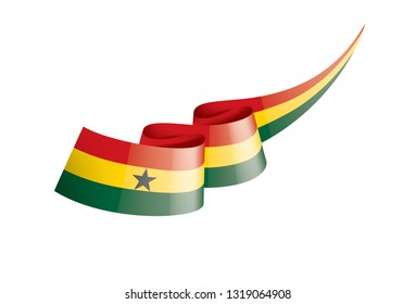 Ghana flag, vector illustration on a white background
