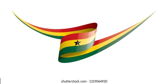 Ghana flag, vector illustration on a white background