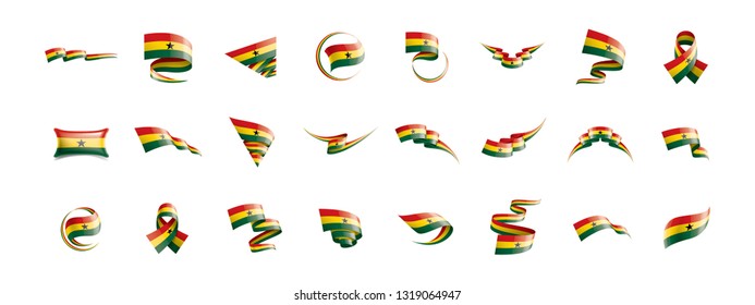 Ghana flag, vector illustration on a white background