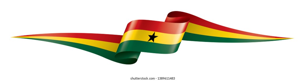 Ghana flag, vector illustration on a white background