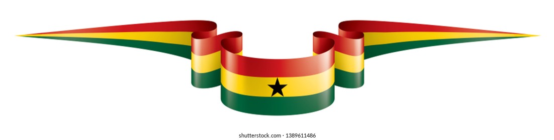 Ghana flag, vector illustration on a white background