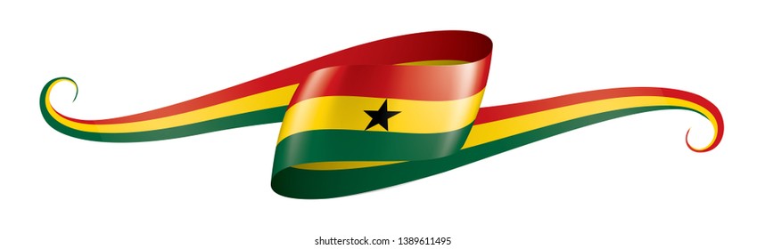 Ghana flag, vector illustration on a white background