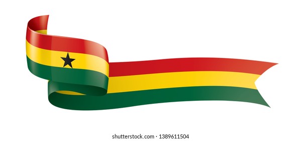 Ghana flag, vector illustration on a white background
