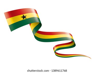 Ghana flag, vector illustration on a white background