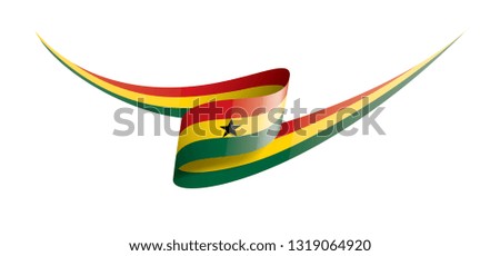 Ghana flag, vector illustration on a white background