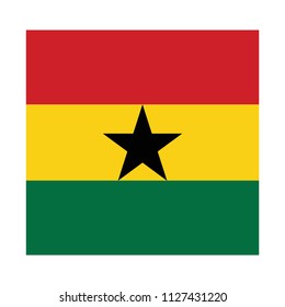 Ghana flag Vector Square Icon - Illustration.