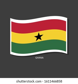 Ghana flag Vector waving with flags.