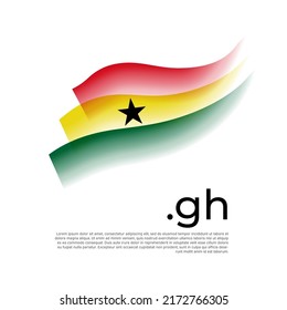 Ghana flag watercolor. Vector stylized design national poster on white background. Ghanaian flag painted with abstract brush strokes, gh domain, place for text. State patriotic banner of ghana, cover