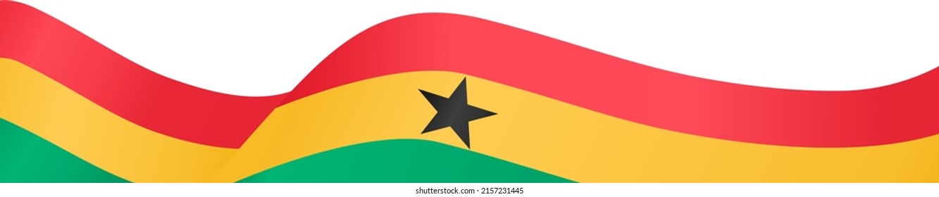 Ghana flag wave  isolated  on png or transparent background,Symbol Ghana. vector illustration