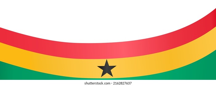 Ghana flag wave  isolated  on transparent background