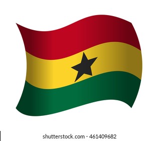 ghana flag waving in the wind