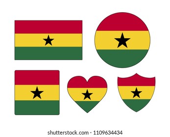 Similar Images, Stock Photos & Vectors of Ghana Flag Buttons on White ...