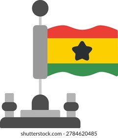 Ghana Flat Style Icon Design