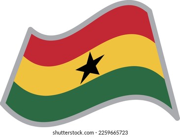 Ghana fluttering national flag illustration vector material