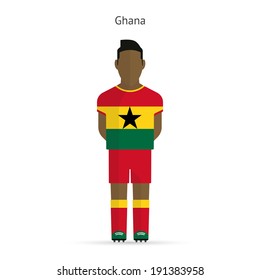 Ghana football player. Soccer uniform. Vector illustration.