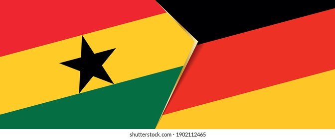 Ghana and Germany flags, two vector flags symbol of relationship or confrontation.