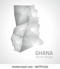 Ghana grey vector polygonal map of Africa