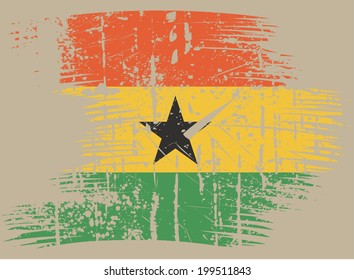 Ghana grunge flag 