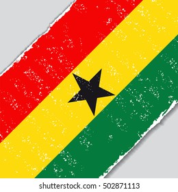 Ghana grunge flag diagonal background. Vector illustration.