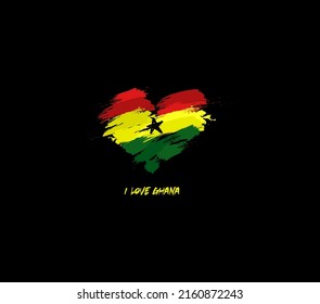 Ghana grunge flag heart for your design