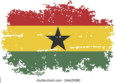 Ghana grunge flag. Vector illustration. Grunge effect can be cleaned easily.