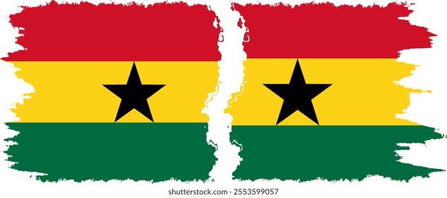 Ghana and Ghana grunge flags connection, vector