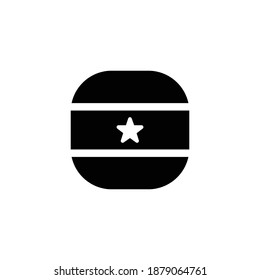 Ghana Icon, National Flag Square Symbol.