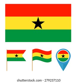 Ghana, icons for design with reference to a particular country. flag from the same series
