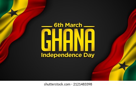 Ghana Independence Day Background Design. Banner, Poster, Greeting Card. Vector Illustration.