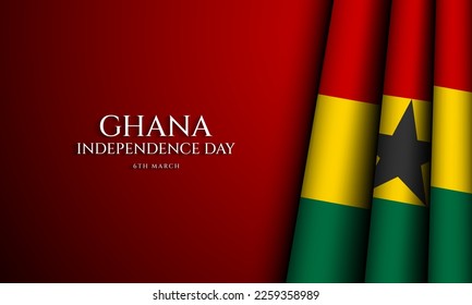 Ghana Independence Day Background Design. Banner, Poster, Greeting Card. Vector Illustration.