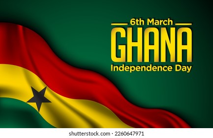 Ghana Independence Day Background Design. Banner, Poster, Greeting Card. Vector Illustration.