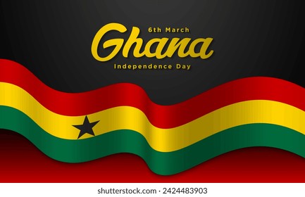Ghana Independence Day Background Design. Banner, Poster, Greeting Card. Vector Illustration.