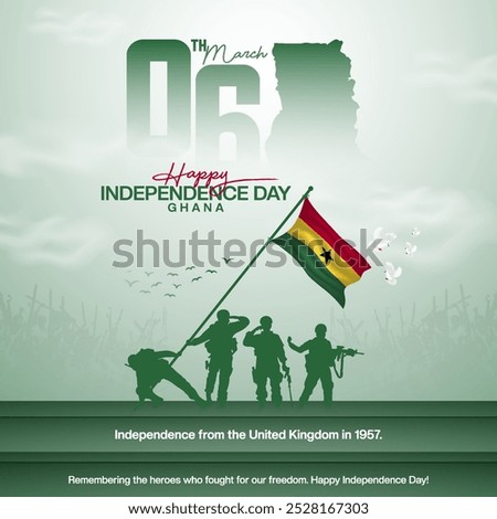 Ghana Independence Day creative social media post free template