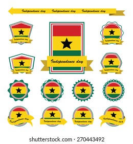 ghana independence day flags infographic design