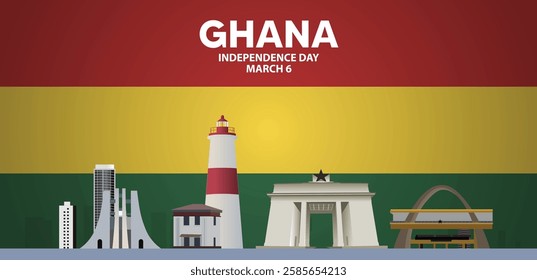 Ghana Independence Day March 6 vector poster