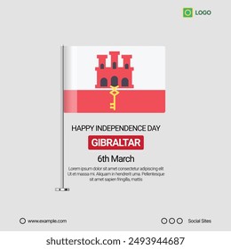 Ghana Independence Day Social Media Banner, Editable Vector Design with Flag